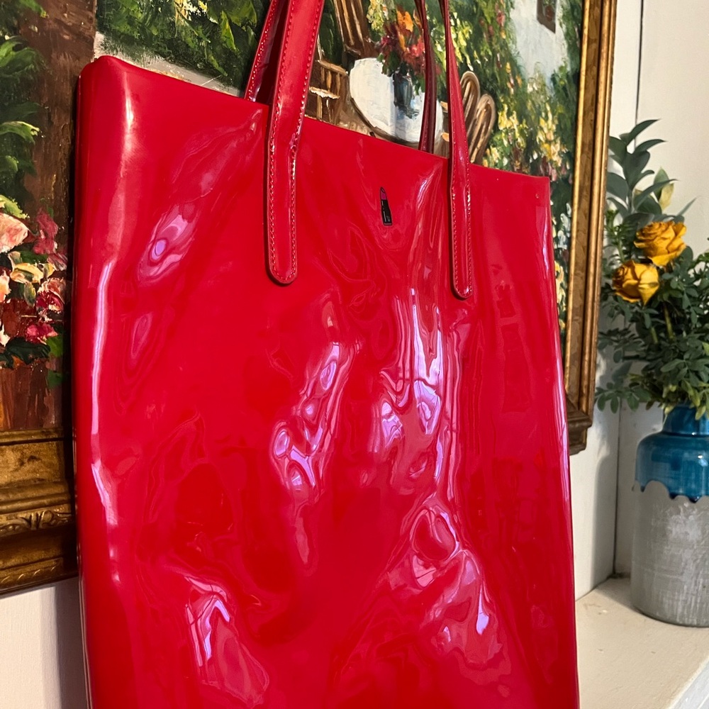 Red Glossy Tote Bag